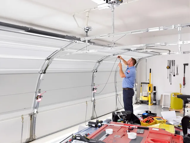 Garage door cable repair service by Weston Garage Door Repair in Weston